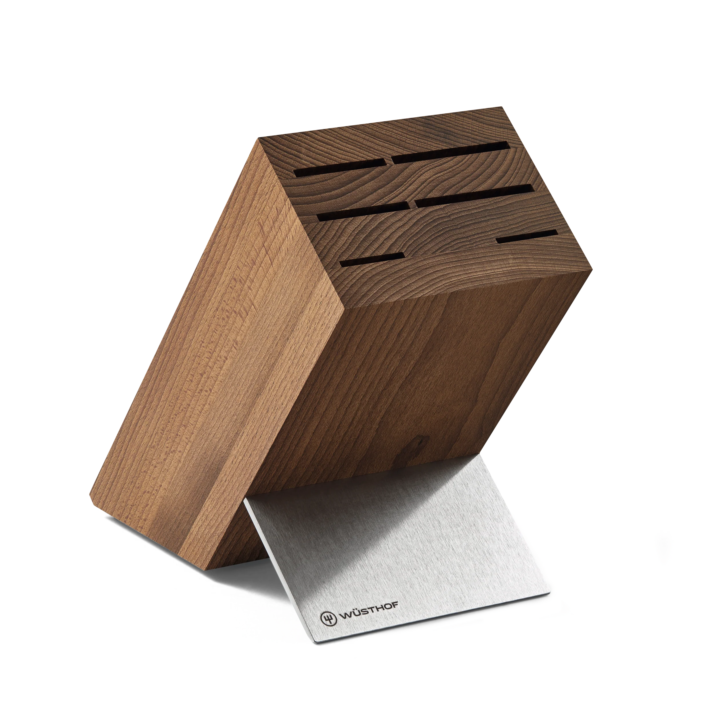 Messerblock | 6 Steckplätze | Thermobuche mit Edelstahl