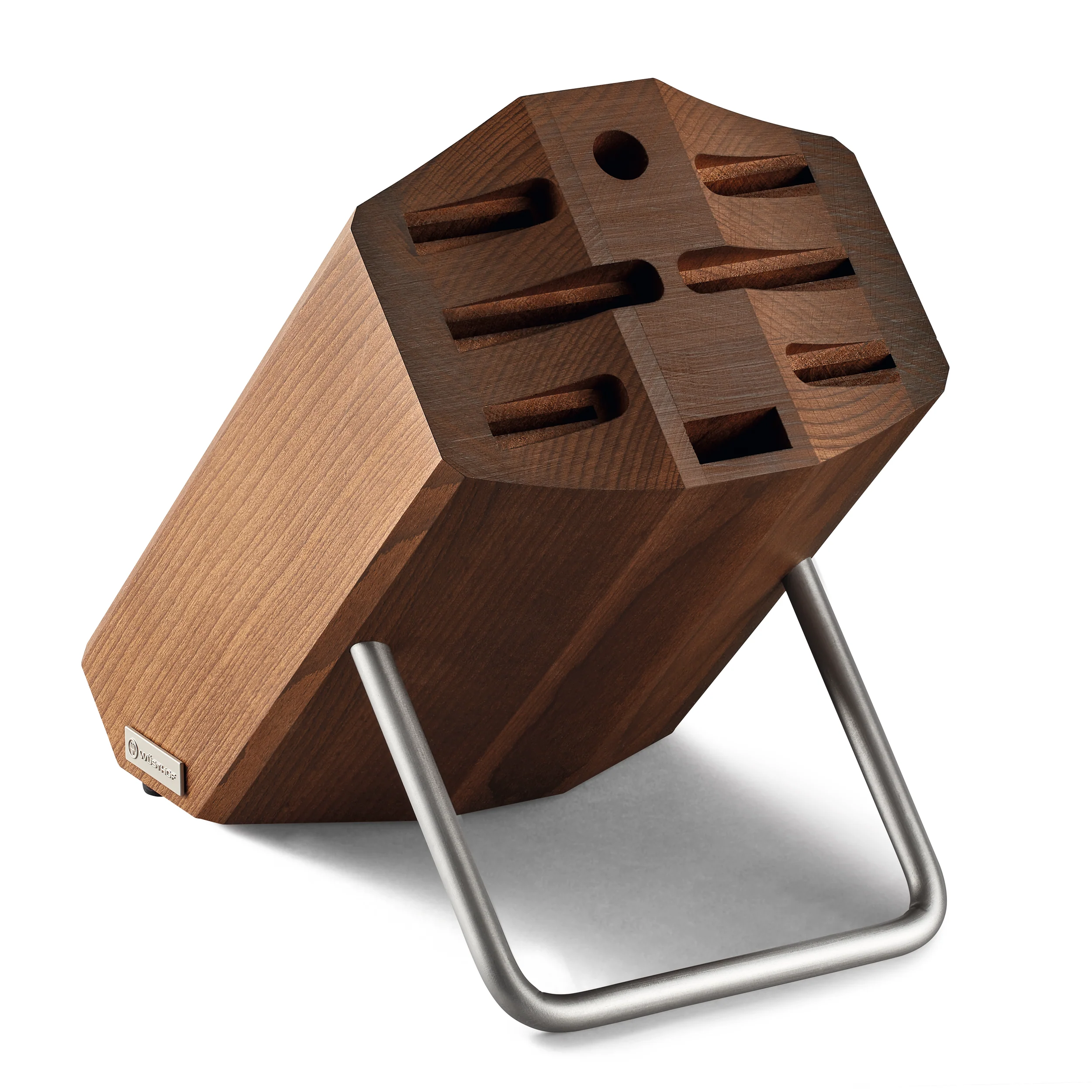 Messerblock | 8 Steckplätze | Thermobuche mit Edelstahl